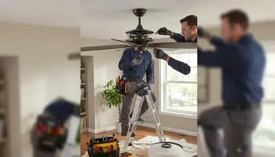 Ceiling fan repair service by Cambridge, MA electricians for residential homes