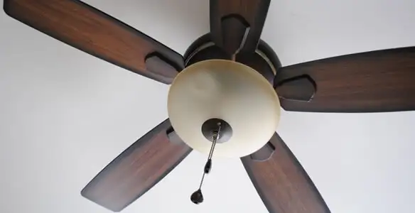 Fully installed ceiling fan with balanced blades and light fixture in Cambridge, MA
