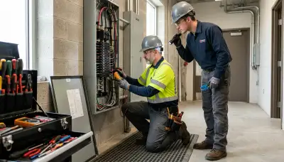Electrician providing electrical repair services for a Cambridge, MA home