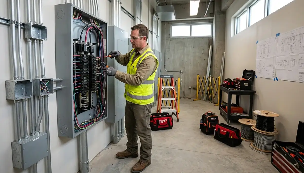 Electrician providing electrical service for a Cambridge, MA home