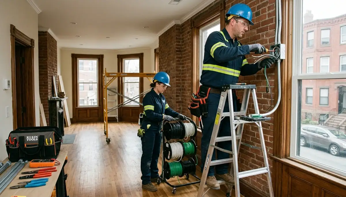 Professional electrical services in Cambridge, Massachusetts by a licensed electrician