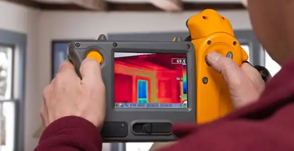 home energy audit service capturing thermal readings to analyze insulation and electrical efficiency in Cambridge, MA