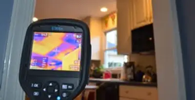 home energy audit service using thermal imaging to evaluate electrical efficiency inside a home in Cambridge, MA
