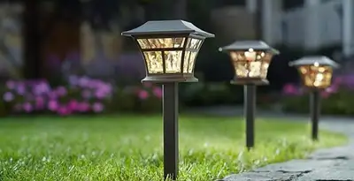landscape lighting installation services with professionally installed pathway lights in Cambridge, MA