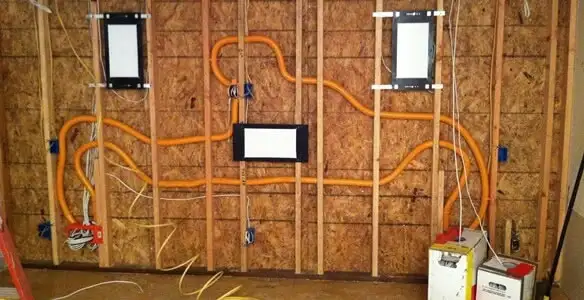 new construction wiring project displaying complete electrical system layout installed by professionals in Cambridge, MA