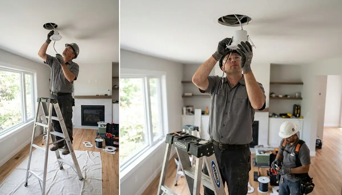 Recessed lighting installation for Cambridge, MA homes by On Call Electrical